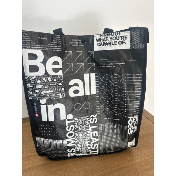 Lululemon large black and white inspiring reusable everyday bag - Picture 3 of 4